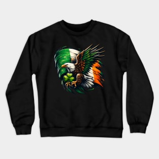 st patricks - eagle with an Irish flag Crewneck Sweatshirt